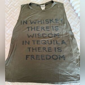 Olive Green Haute Hippie muscle tank size small